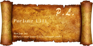 Perlusz Lili névjegykártya